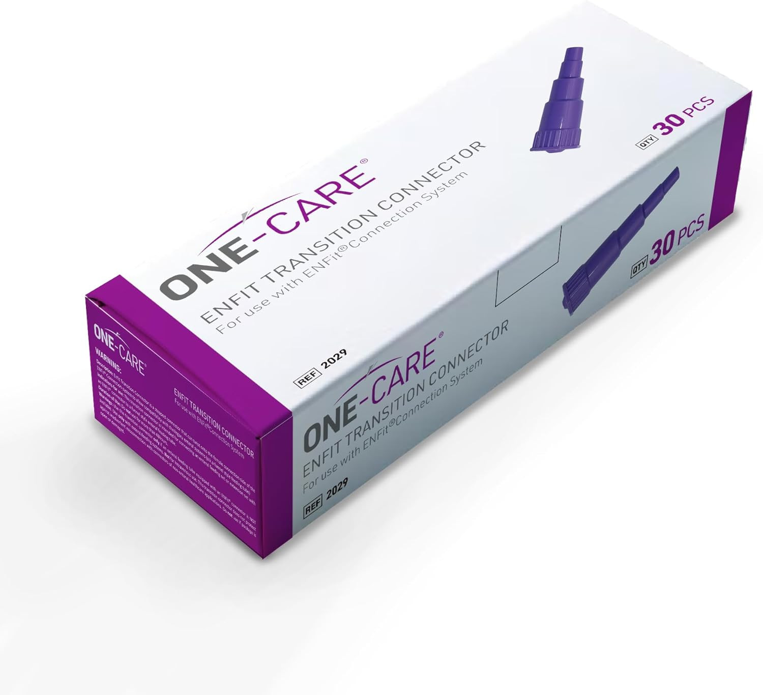 Enfit Transition Connector, 30/Box, Enfit Syringe Adapter, Purple