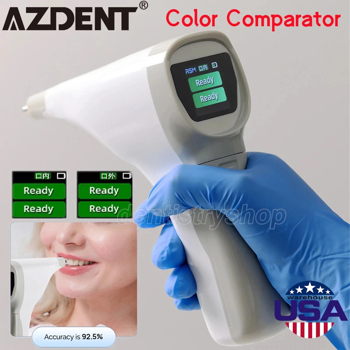 AZDENT Dental Teeth Whitening Digital Shade Guide LED Tooth Color Compar G1N