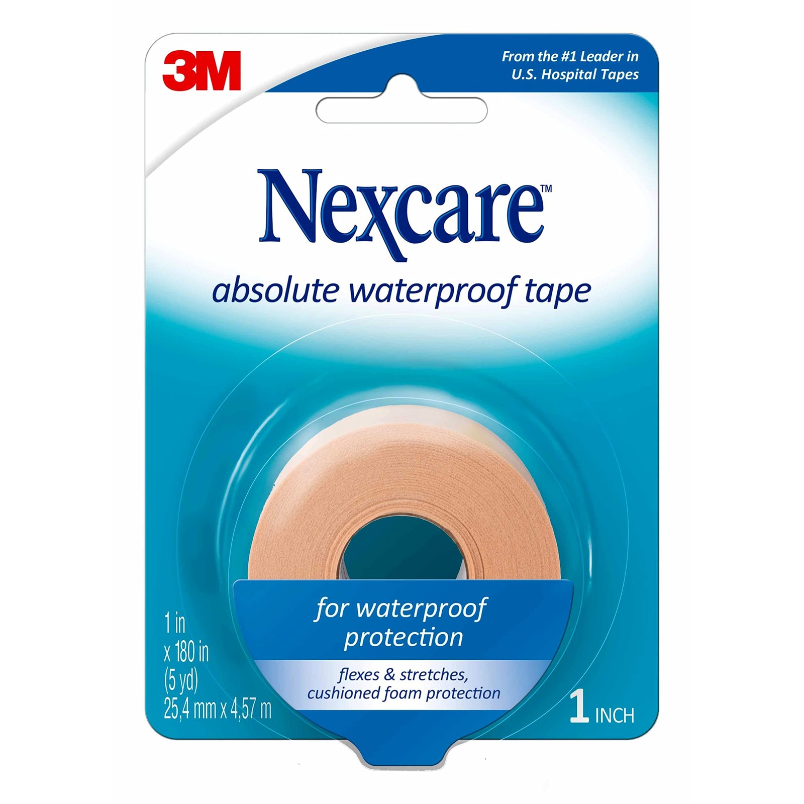 Nexcare Absolute Waterproof First Aid Tape, 1 Count (Pack of 1), 1 Roll (Old)