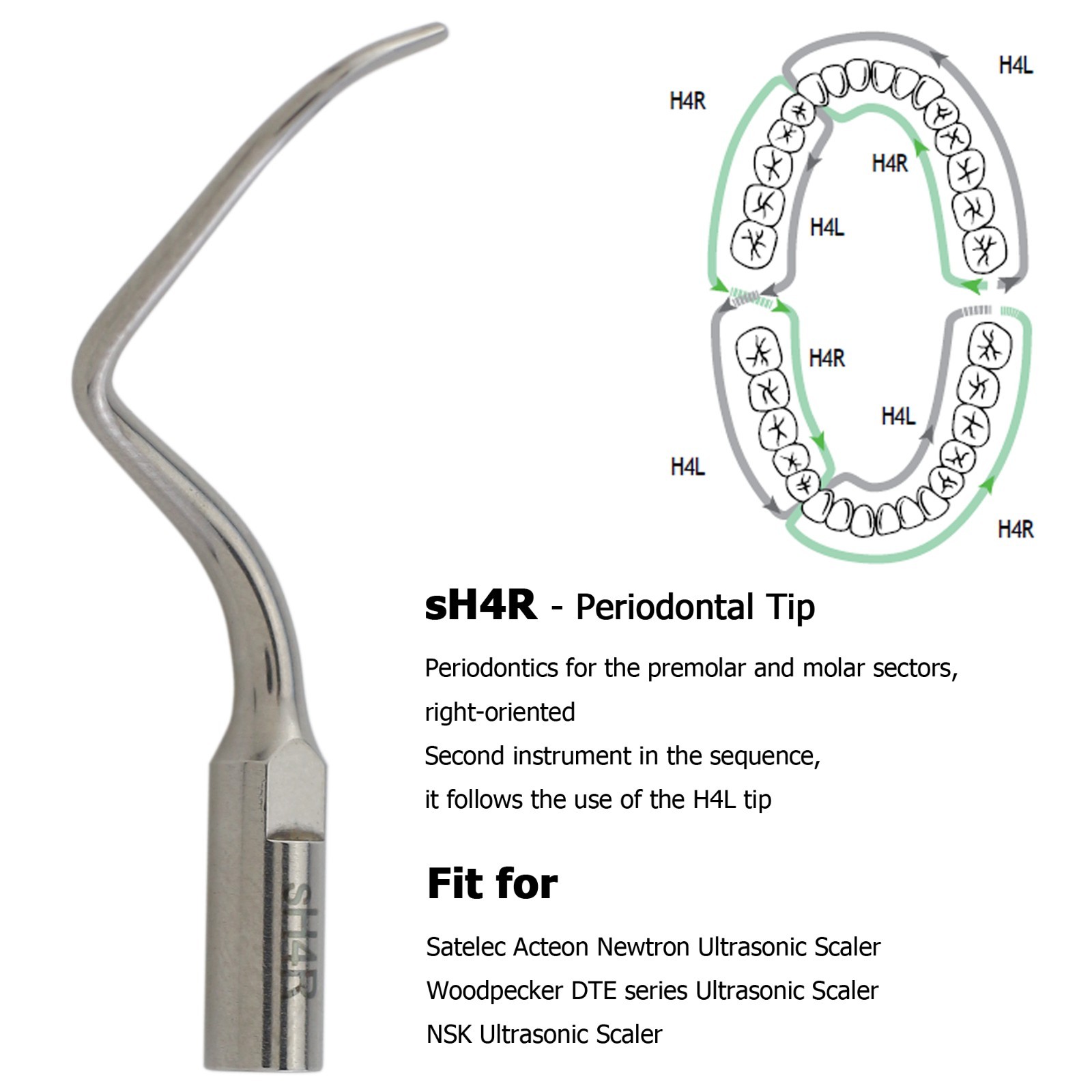DTE HD-7L / Satelec ACTEON Newtron Handpiece Ultrasonic Piezo Scaler Tips H3 10Z