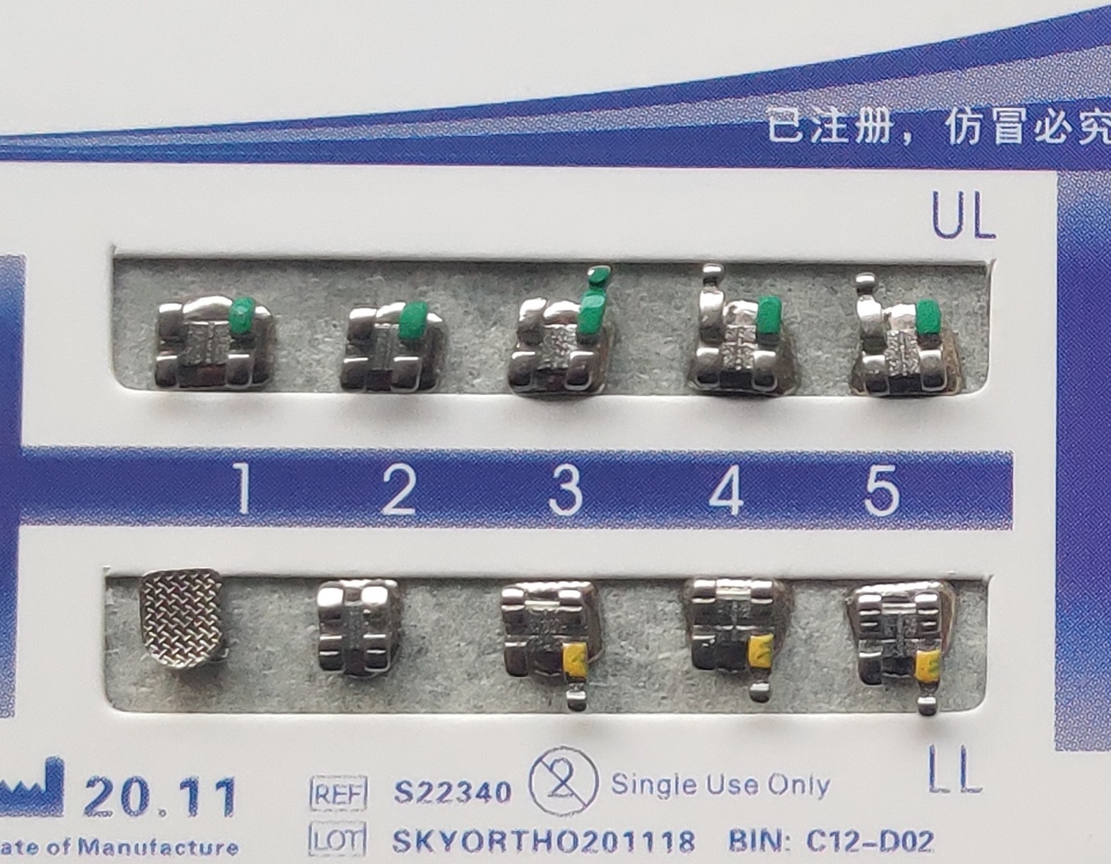 10 Packs Dental Orthodontic Metal Bracket Braces Standard Roth MBT Mesh Base