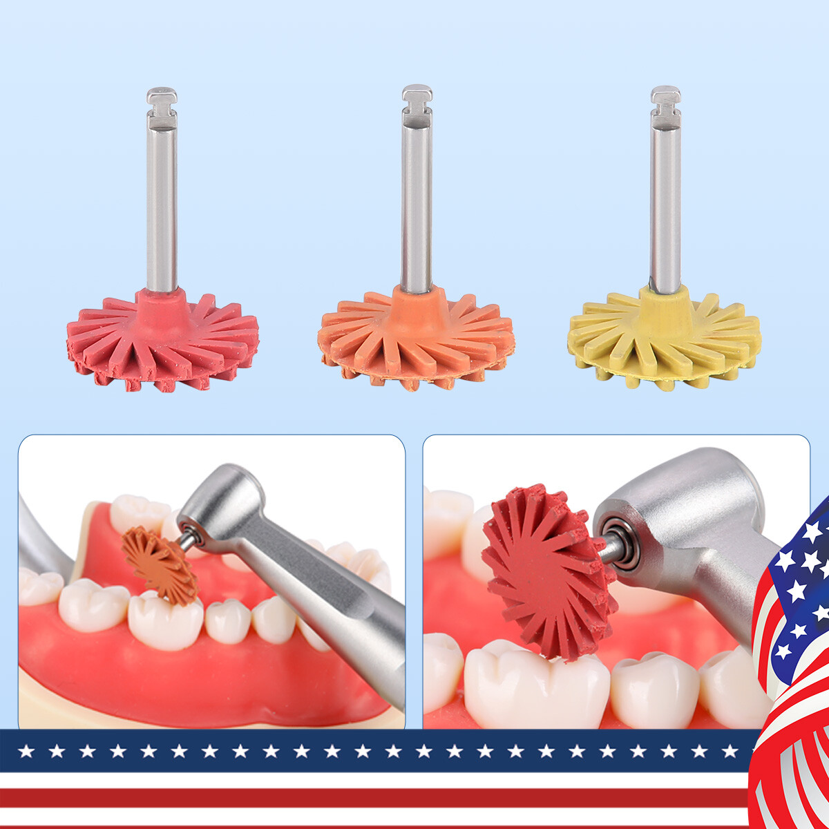 US Dental Composite Diamond Grinding Polishing Wheels Disc RA Coarse/Medium/Fine