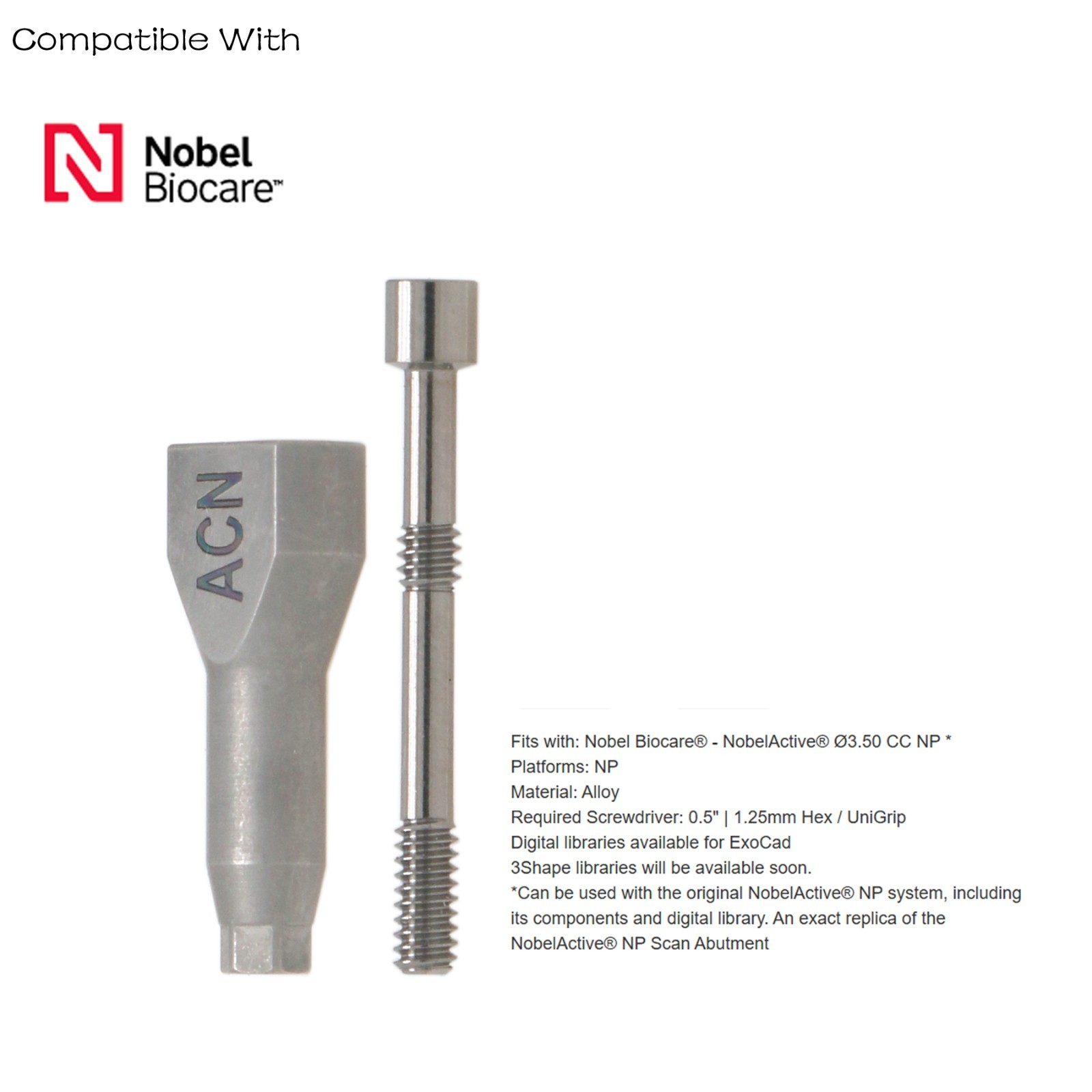 Impression Transfer Coping Nobel Active NP RP Open Closed Tray Analog Dental Lab