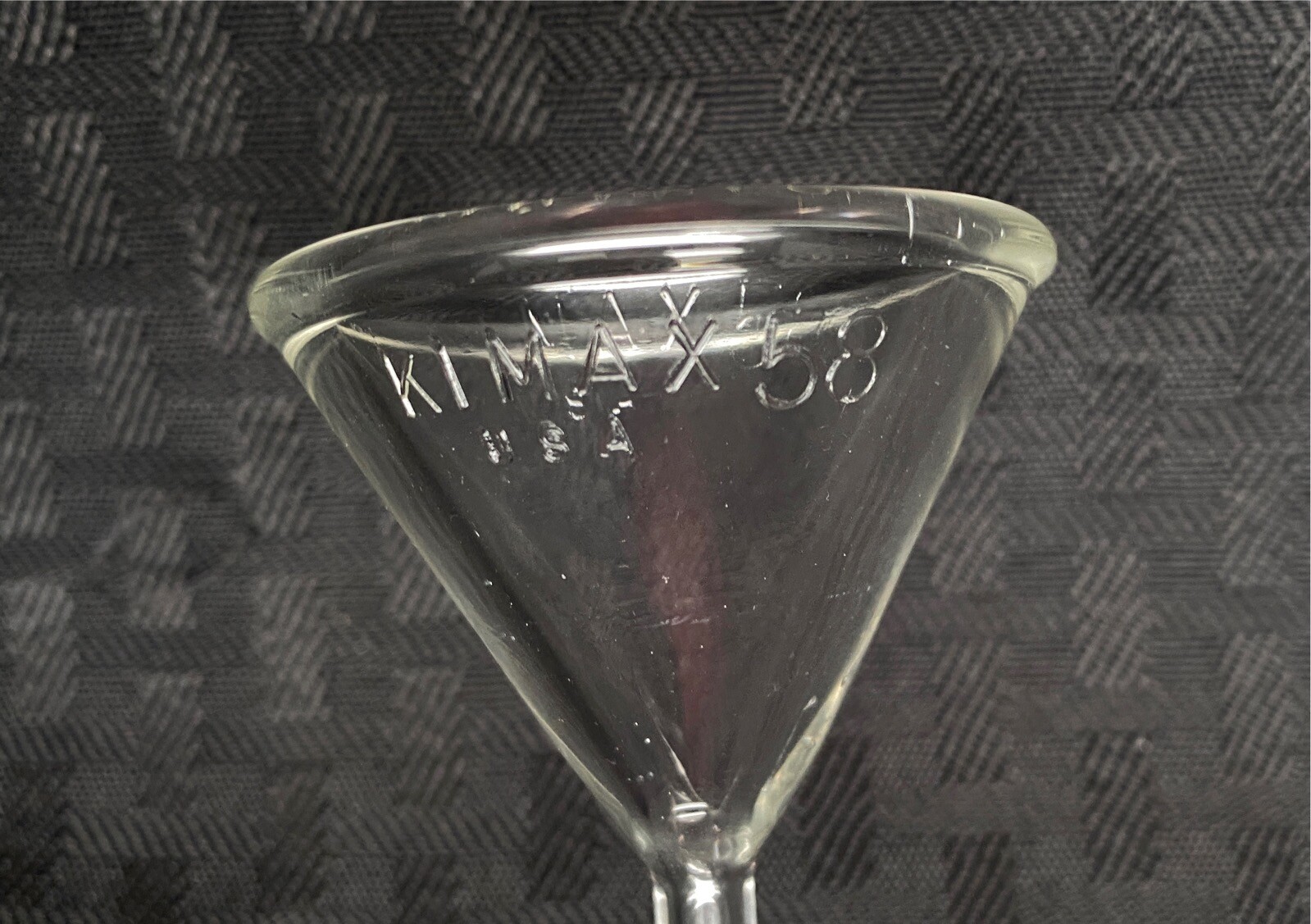 Set of (2) Kimble Kimax Glass 45mm 58º Short Stem Filling Funnel 28950-45