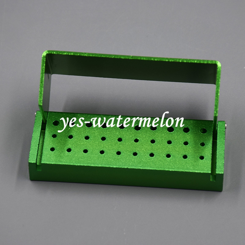30 Aluminum Dental Bur Burs Holder Block Disinfection Box Autoclave 20+10 Holes