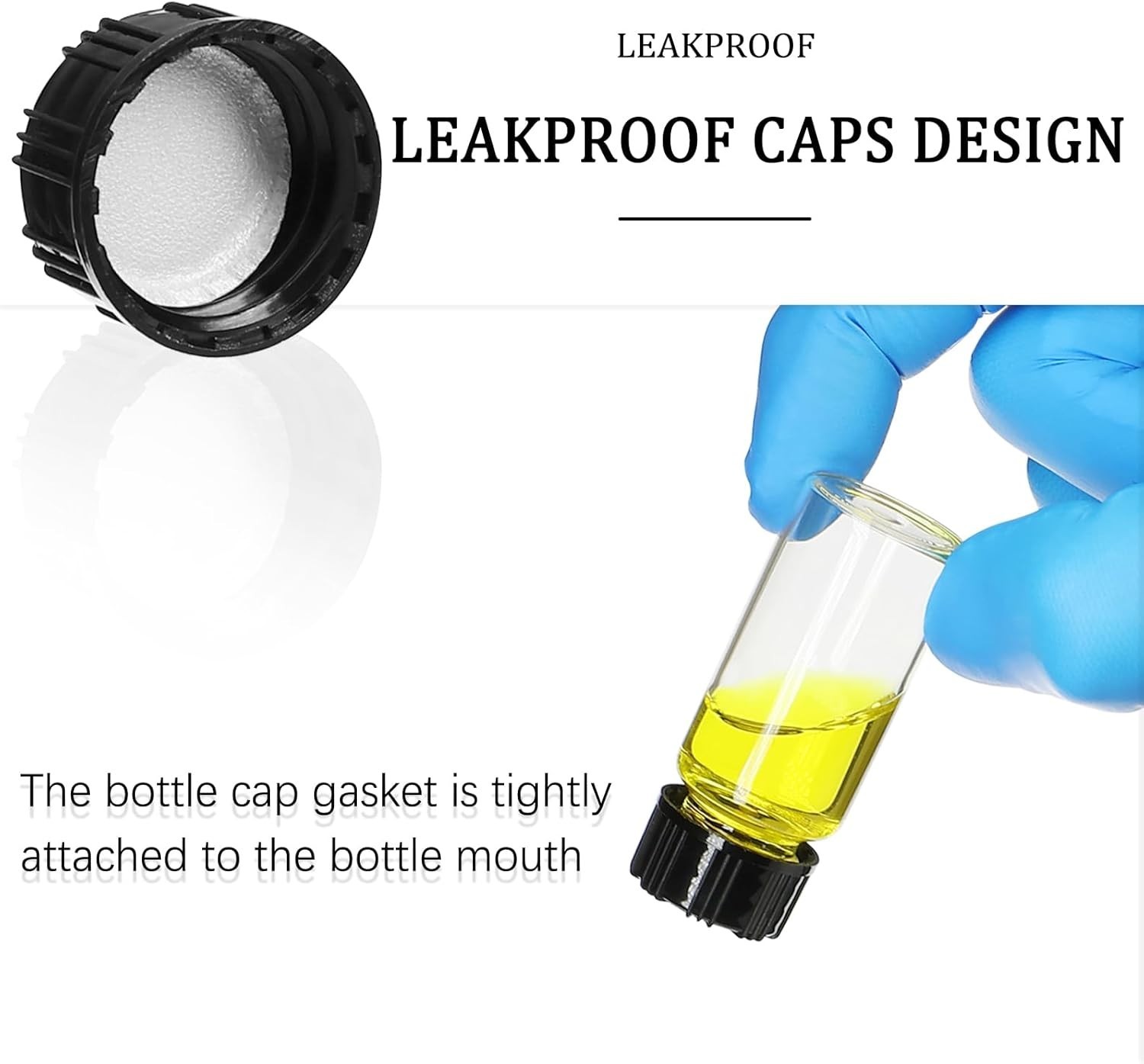 10 Pack Transparent 10ml Glass Vials with Airtight Screw Caps for Essential Oils
