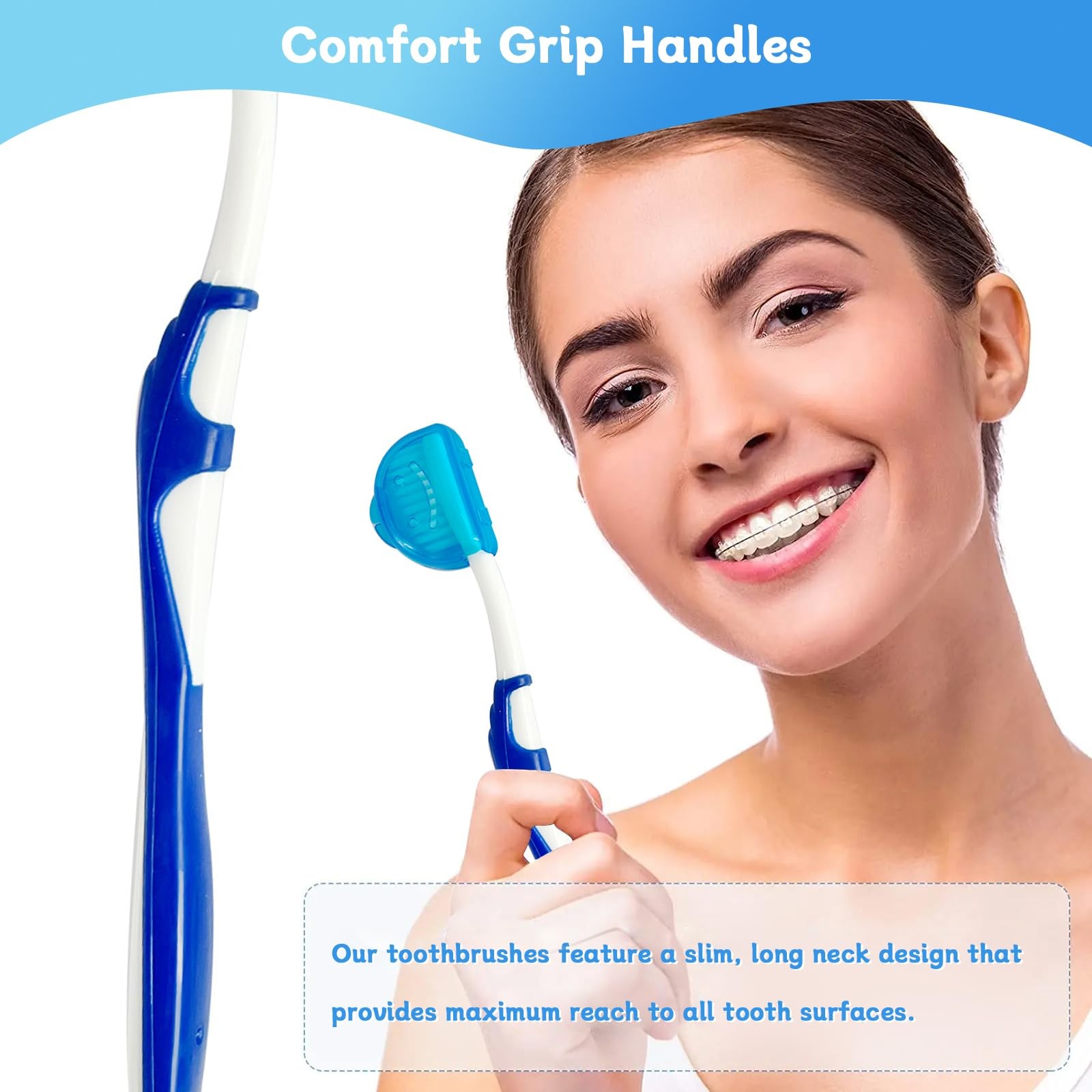4-Pack Orthodontic Dental Care Kit – Includes Soft Bristle Multicolor