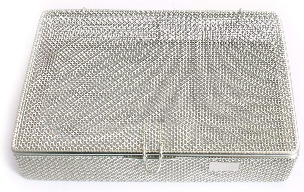 Sterilization Cassette Tray 9″ x6.25″ x1.5″ Perforated Mesh Box,DN-313