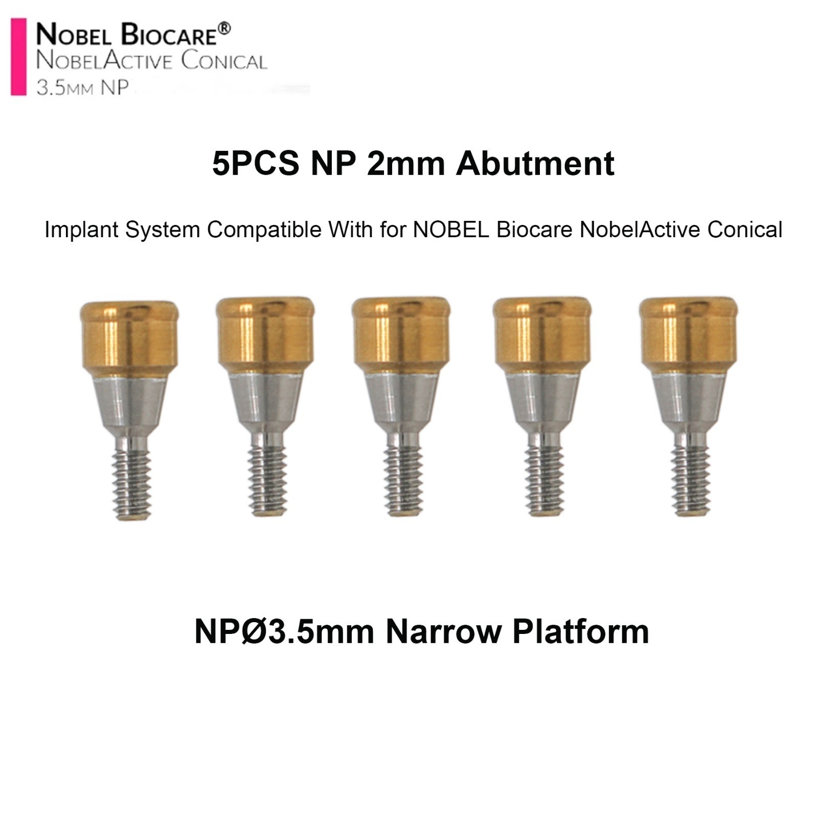 Dental Locator Abutment NP RP Compatible with Nobel NBL Active Implant AH 1–5mm