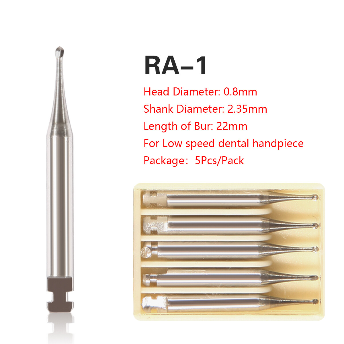 5pcs/pack Dental Tungsten Steel Carbide Bur Fit Low Speed Contra Angle Handpiece