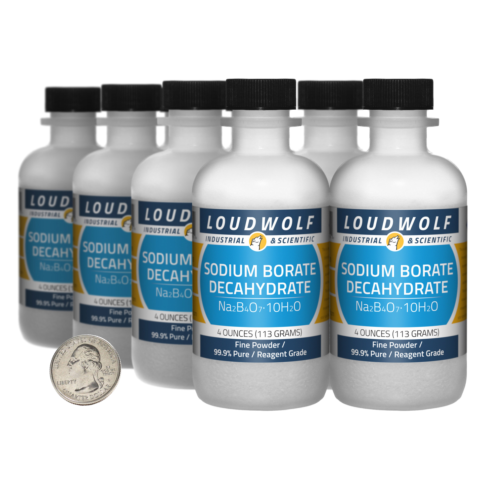 Sodium Borate Decahydrate / 2 Lbs / 8 Bottles / 99.9% Reagent Grade