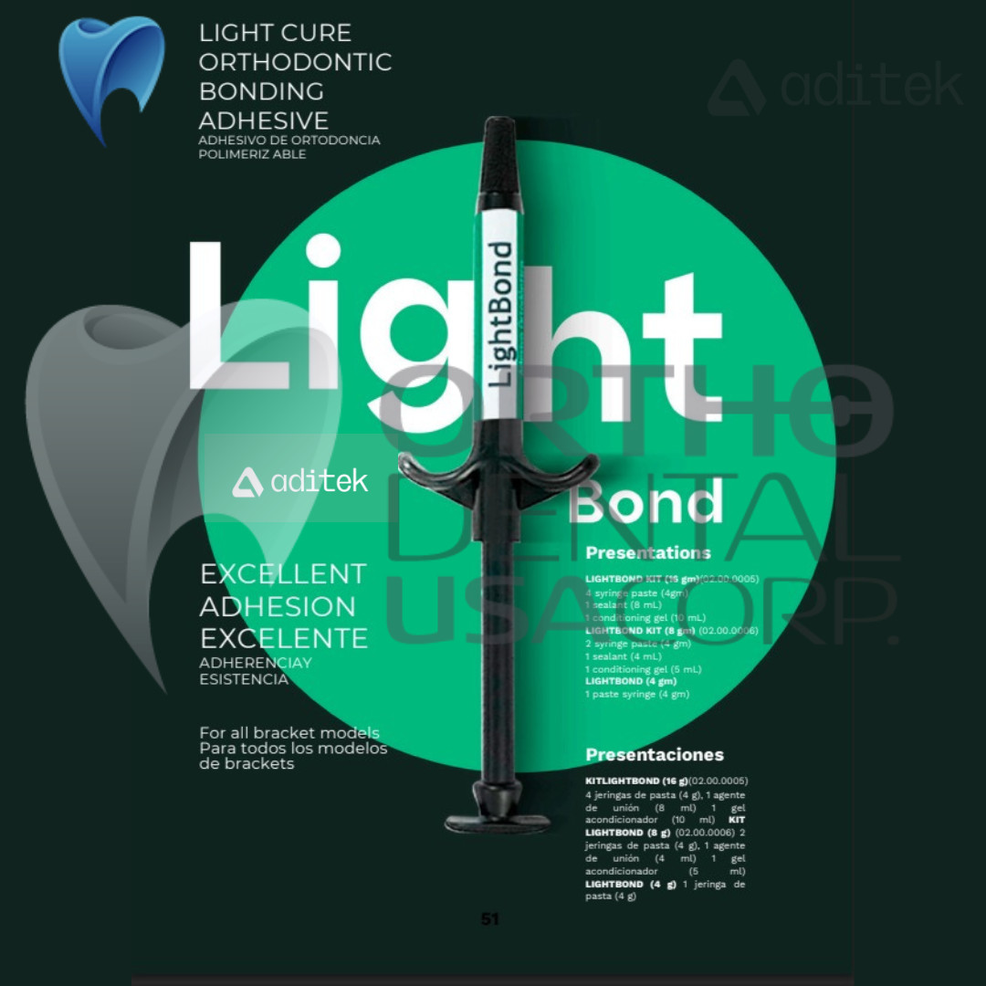 Kit 8 pcs Lightbond Orthodontic adhesive 16 gr AditekLight Bond Orthodentalusa