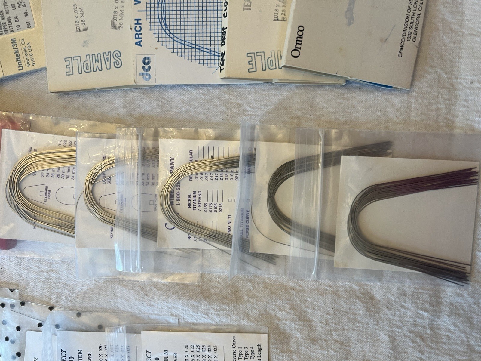 Ortho Archwires Lot Ormco 3M Unitek GAC NiTi SS Mixed Sizes 100+ Packs VTG