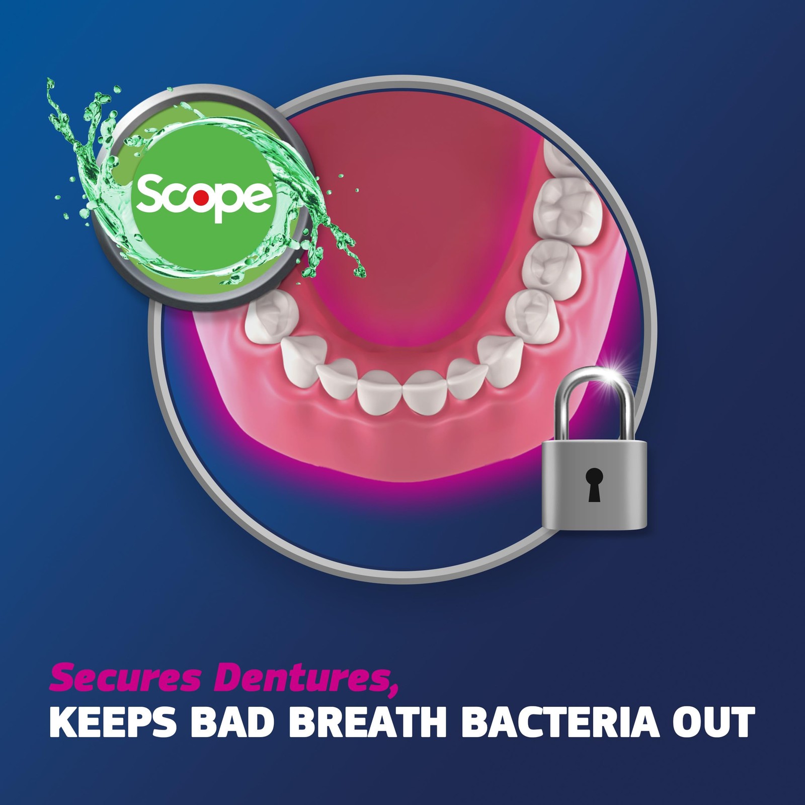 Fixodent Plus Scope Denture Adhesive Cream, 2 Ounce (Pack of 4), blue & green
