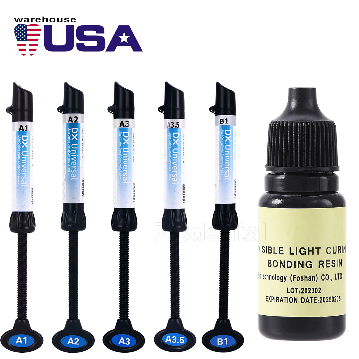 Dental Light Cure Bonding Adhesive/37% Acid Etching Gel/Composite Resin A1-A3