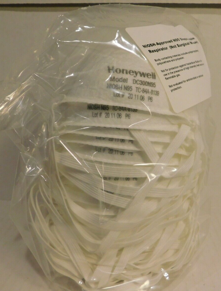 CASE of 140 Honeywell N95 Disposable Mask DC300N95 7 packs of 20 ea.