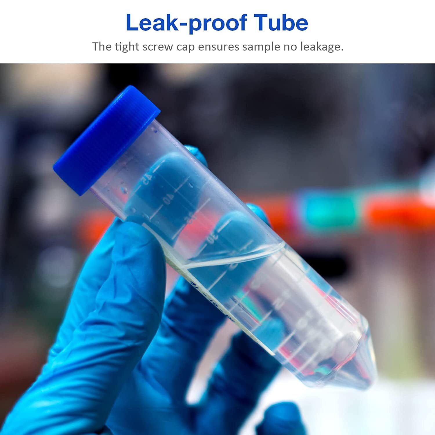 Simpure 5000x Sterile Conical Plastic Test Tubes 50mL Screw Cap DNase/RNase Free