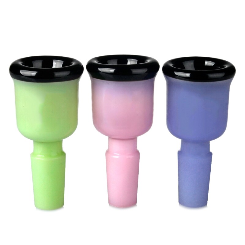 Glass Bowl 14mm Male Bowl with Single Hole slide Full COLOR – illadelph style
