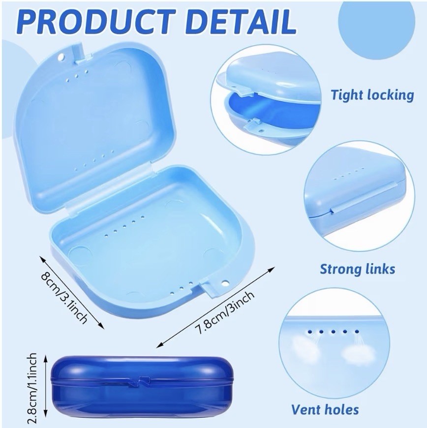Denture Retainer Cases Dental False Teeth Mouth Guard Holder Travel Container