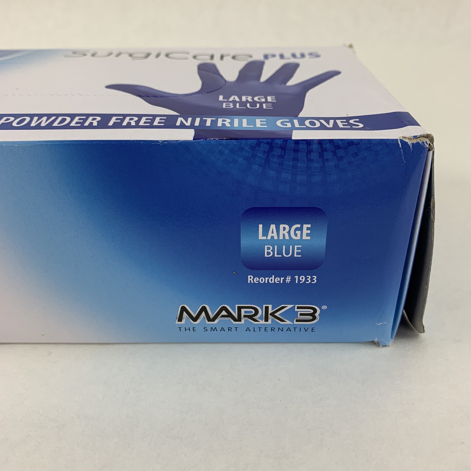 SurgiCare Plus Nitrile Exam Gloves Blue 200 Count Large MARK3 1933 New