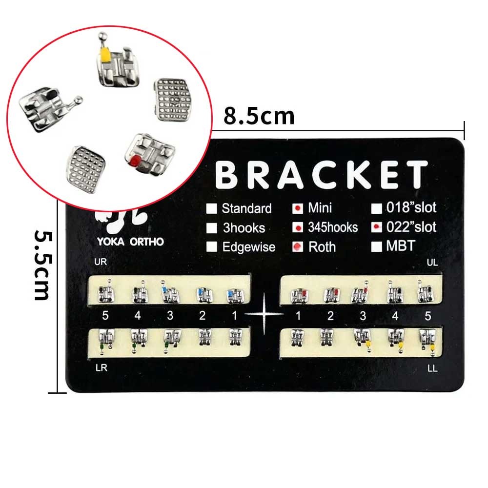 100 Sets Dental Orthodontic Bracket MIM Monoblock Mini Roth/MBT 022 345 Hooks