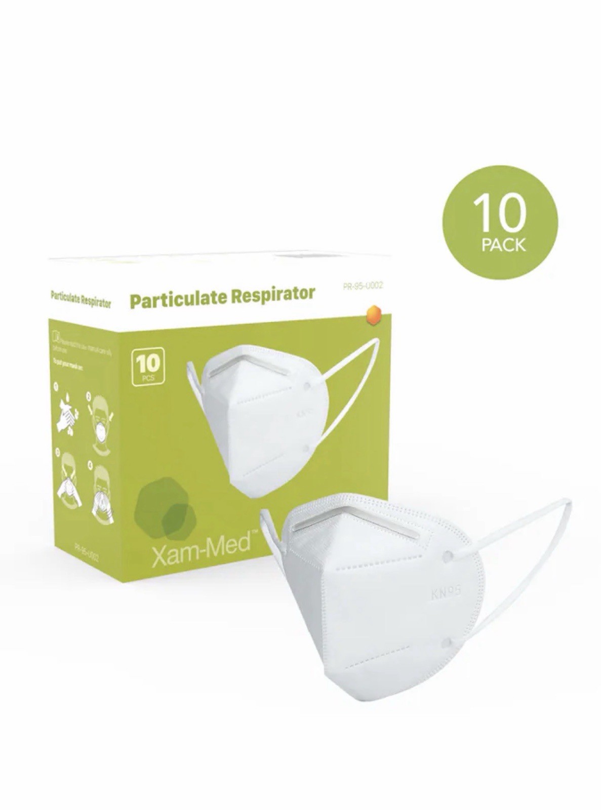 30 Xam-Med Disposable PR-95-U002 / KN95-01-01 Particulate Masks PFE ≥ 95%-3 PACK