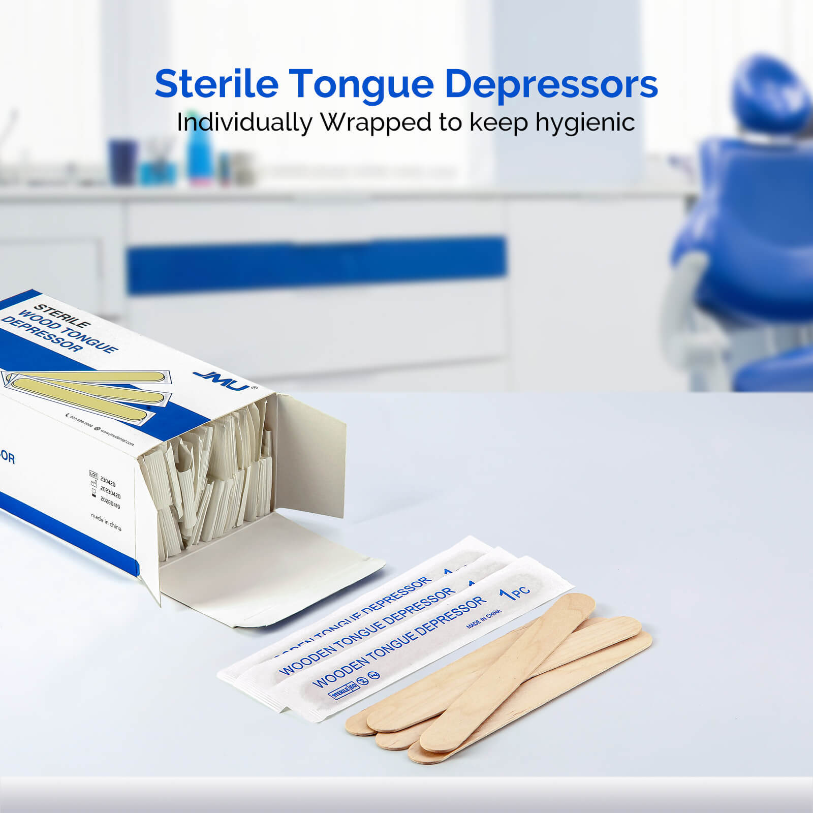 JMU Wooden Sterile Tongue Depressors Sticks 6” Senior Craft Tattoo Sticks 5000