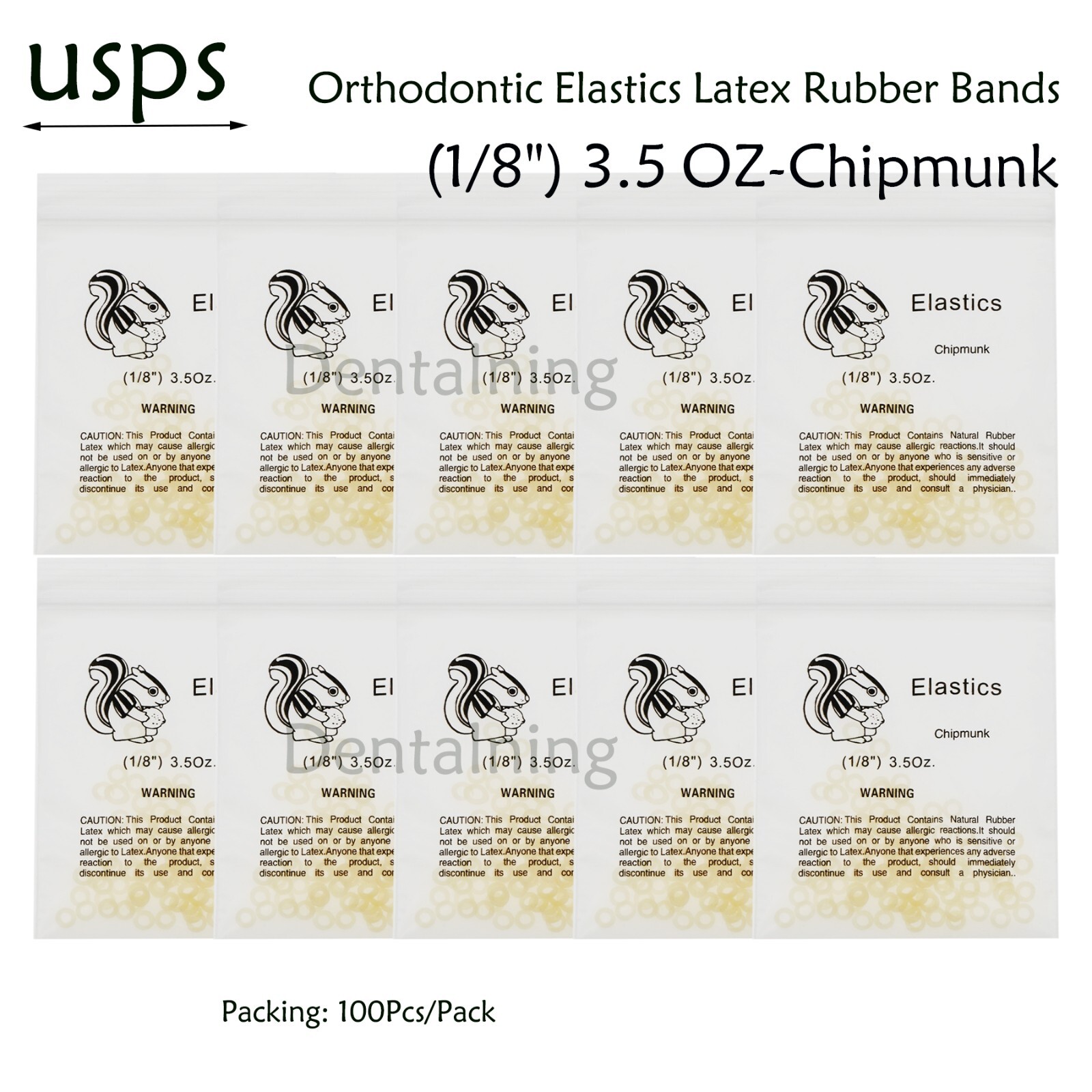 US Dental Ortho Elastics Latex Braces Orthodontic Rubber Bands 3.5 5.0 6.5 OZ