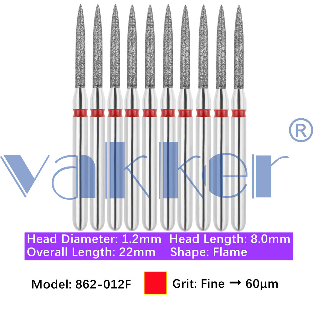 10pc/pk Diamond Burs Shape Flame Diamond Bur Super Fine Medium Coarse