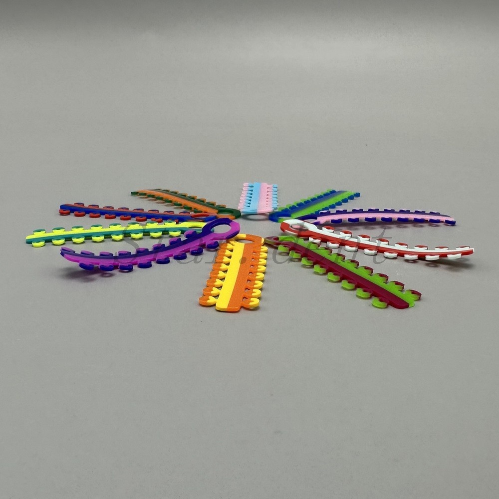 Dental Orthodontic Elastic Ligature Rubber Ties Bands Braces Single/Double Color