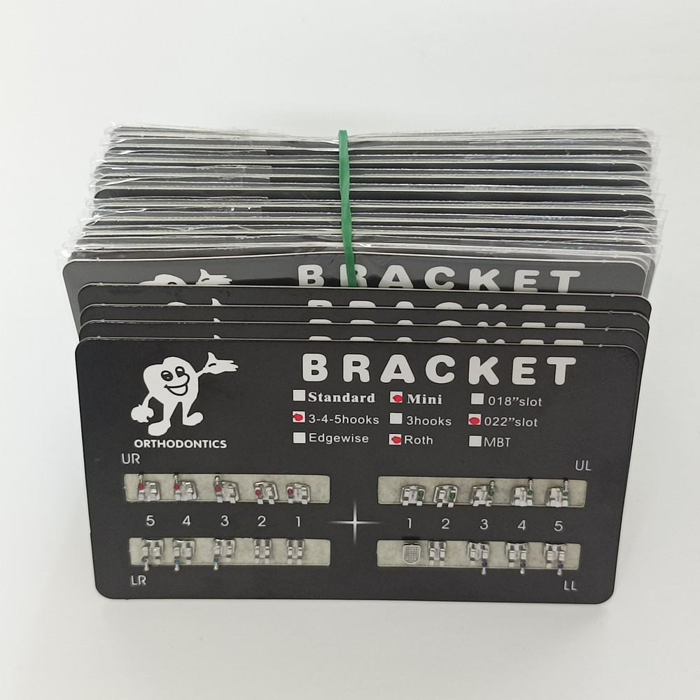 1-500Set Dental Orthodontic Metal MIM Monoblock Brackets Mini Roth 022 345 hooks