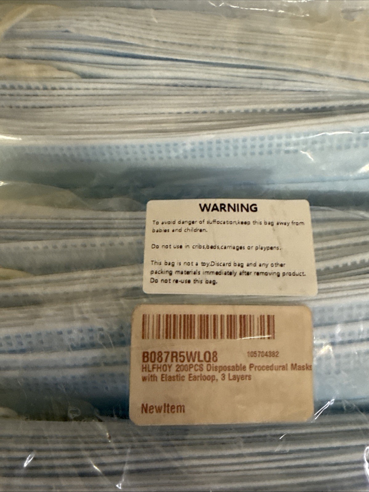 HLFHOY 200 disposable procedural masks with in-ear elastic, 3 layers *On Sale
