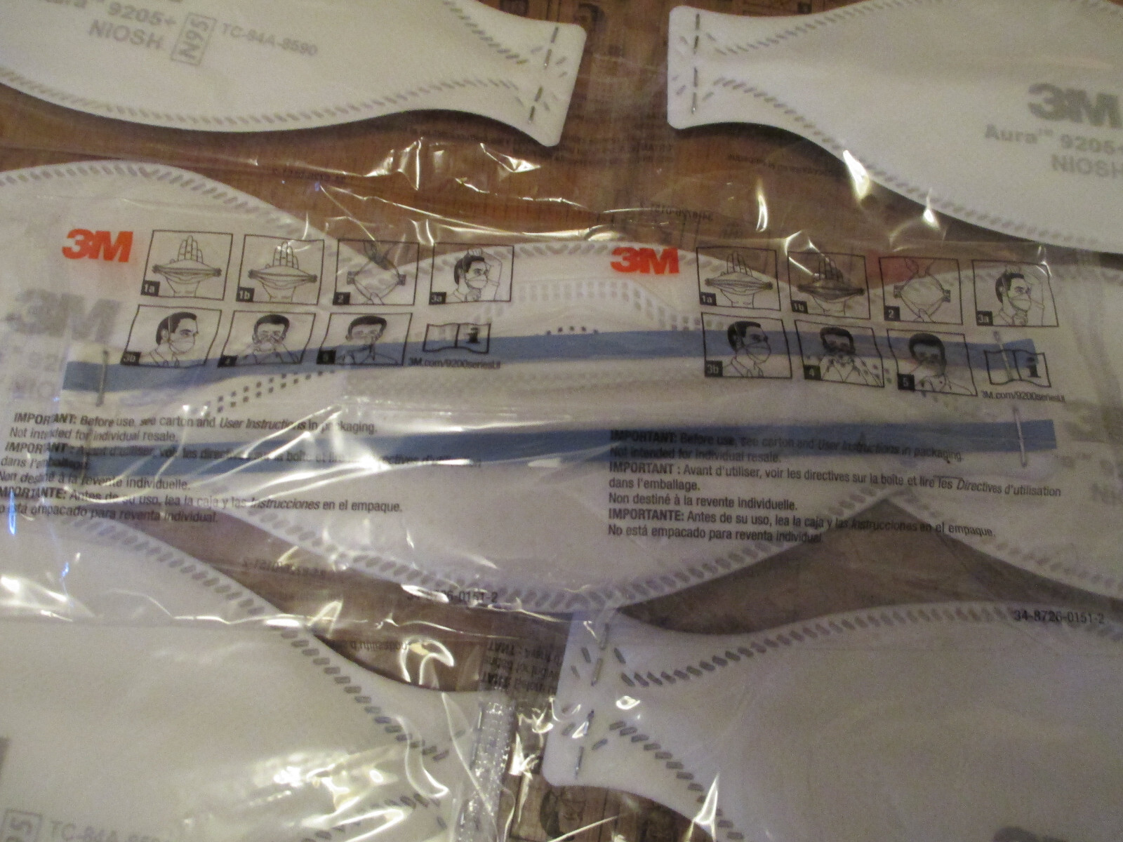 [ 8 PACK ] 3M AURA 1870+ N95 PARTICULATE RESPIRATOR SURGICAL FACE MASK NIOSH LOT
