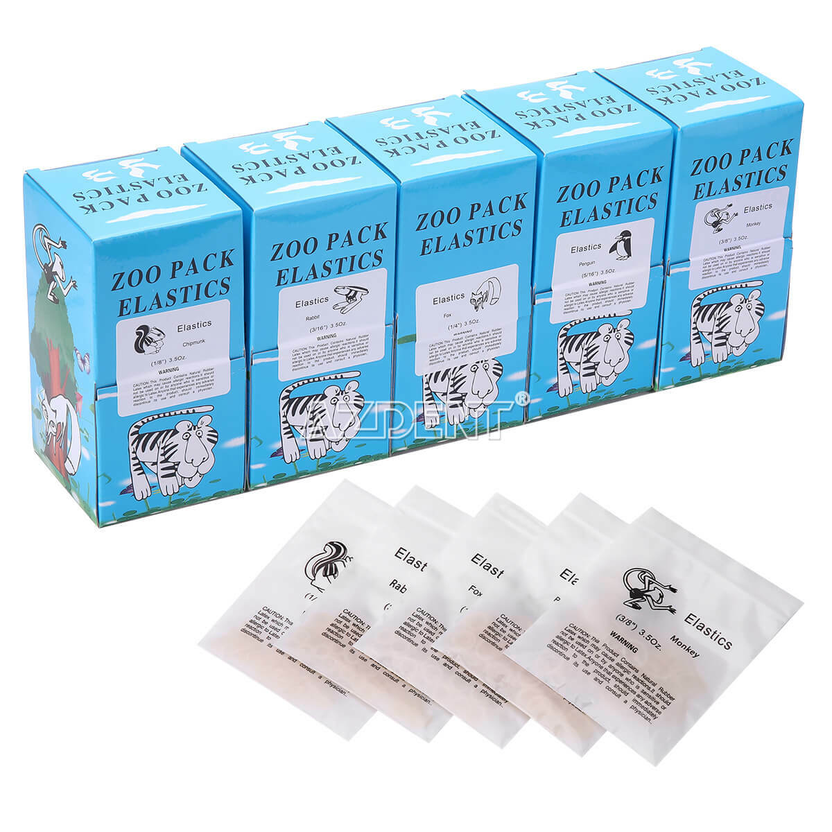 5000Pcs Dental Ortho Elastic Braces Rubber Bands 1/4 3/16 1/8 5/16 3.5 5 6.5 OZ