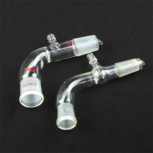 Glass Vacuum Tube Lab Glassware Chemistry Adapter 105 Bend Take-off