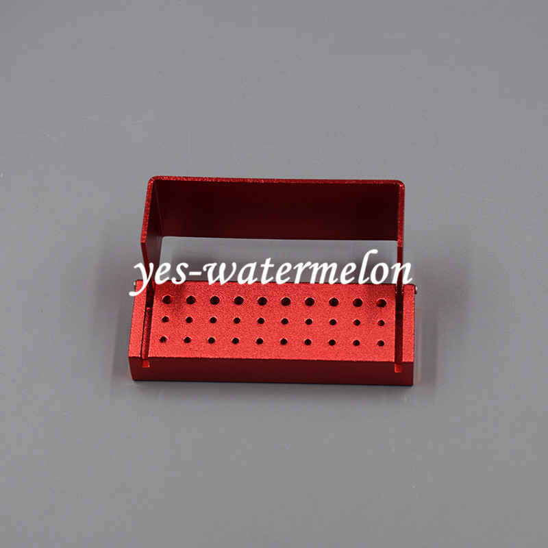 30 Aluminum Dental Bur Burs Holder Block Disinfection Box Autoclave 20+10 Holes