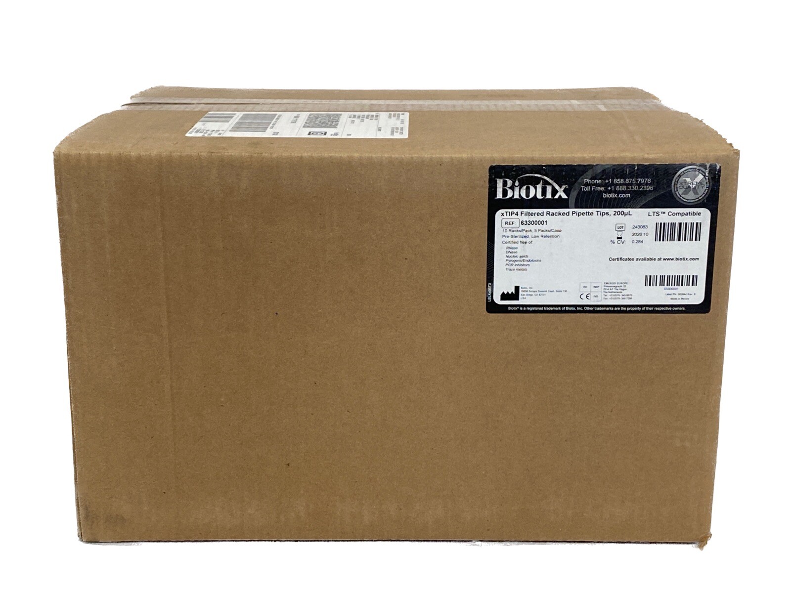 (4800/Cs) BIOTIX xTIP4 200uL LTS Compatible Filtered Pipet Tip 50×96/Rk 63300001
