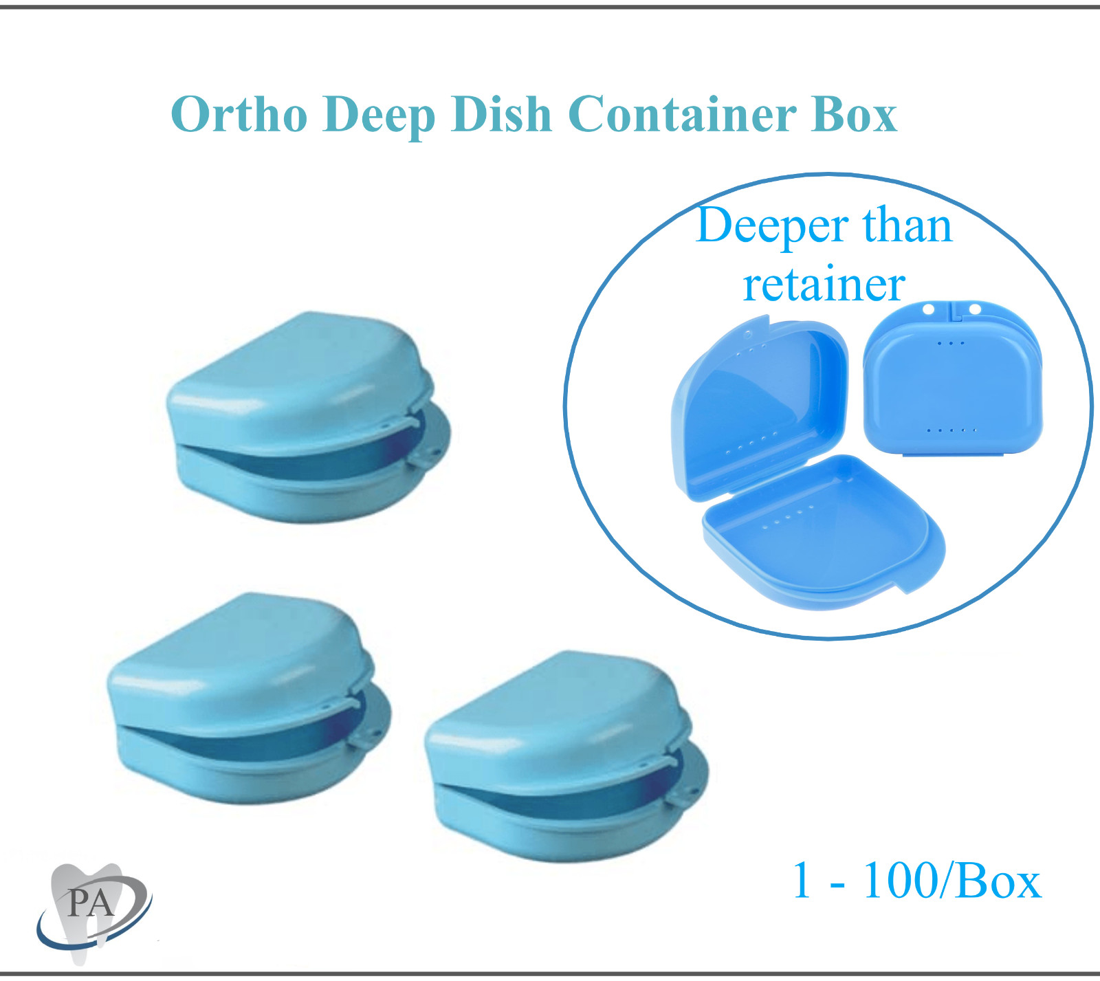 Denture Retainer Cases Dental Teeth Guard Holder, Travel Deep Container Ortho