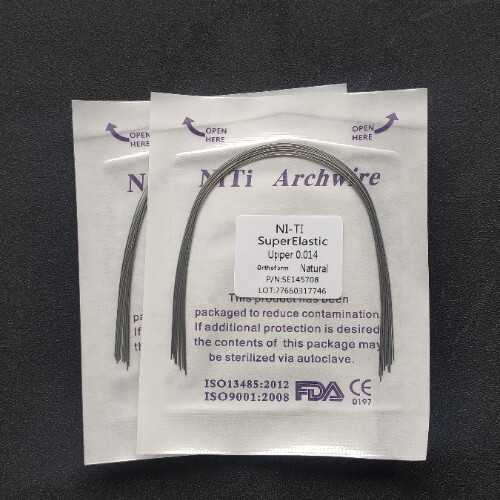 Dental Orthodontic Super Elastic NITI Arch Wires Round Natural Form Arcs Wire