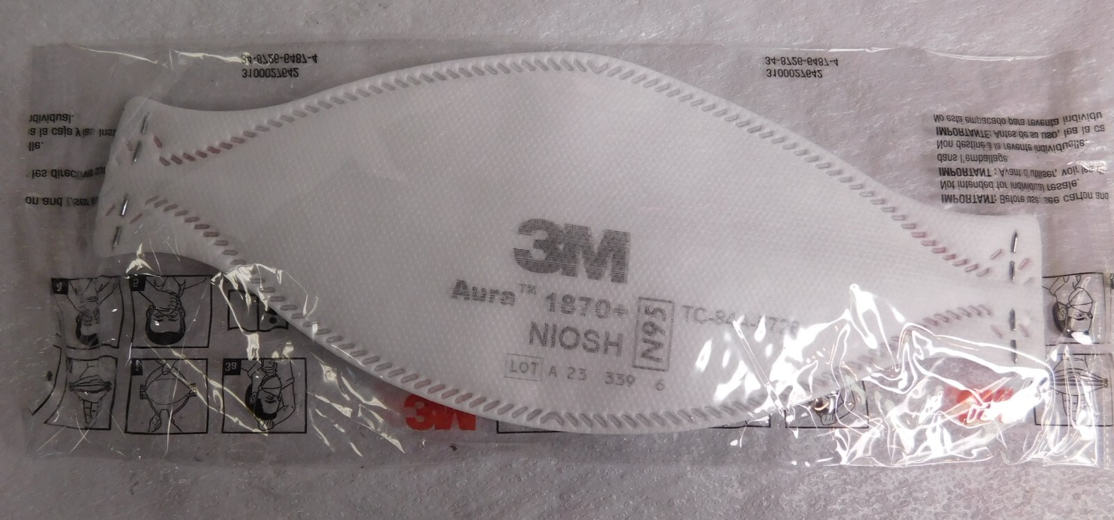 (100) 3M™ Aura 1870+ N95 Particulate Respirator Protective Mask Niosh