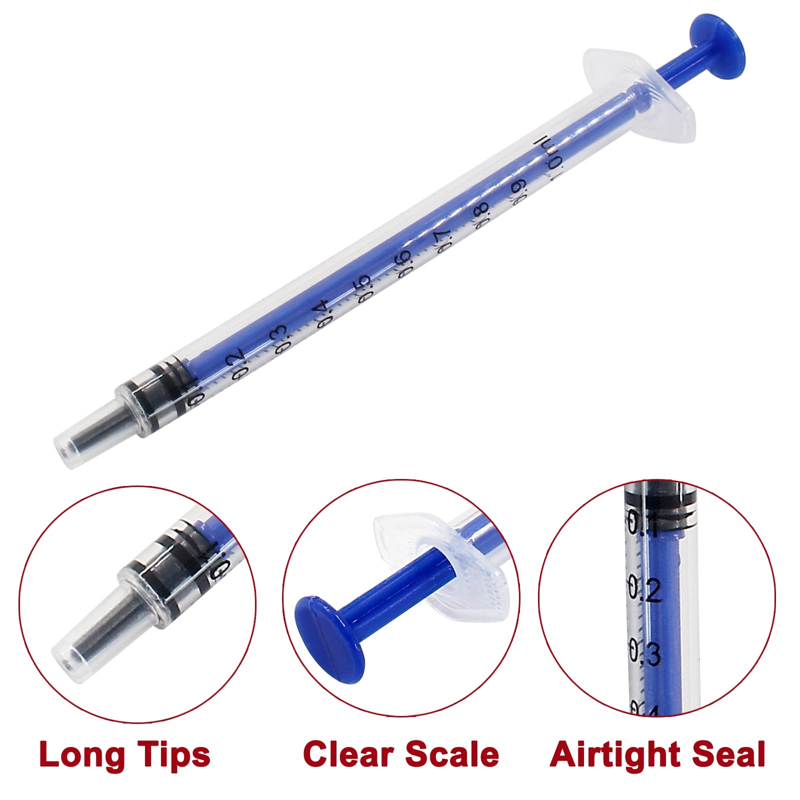 Waziaqoc 20Pcs 1ml/cc Plastic Syringe, No Needle