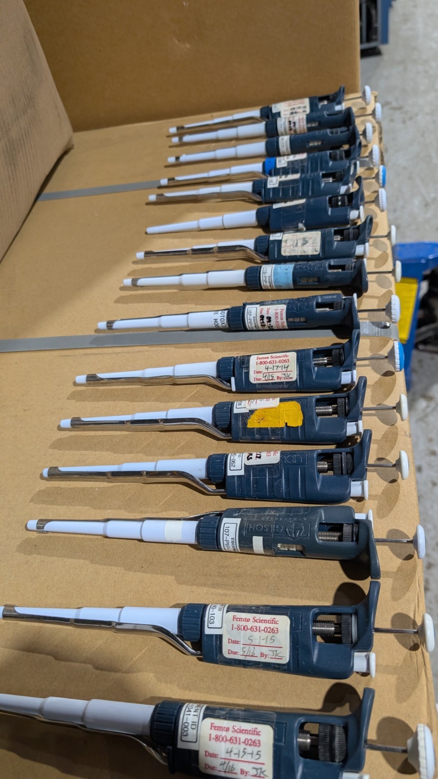 Gilson Pipetman Lot Of (17) P1000 Single Channel Pipettes In Unknown Condition