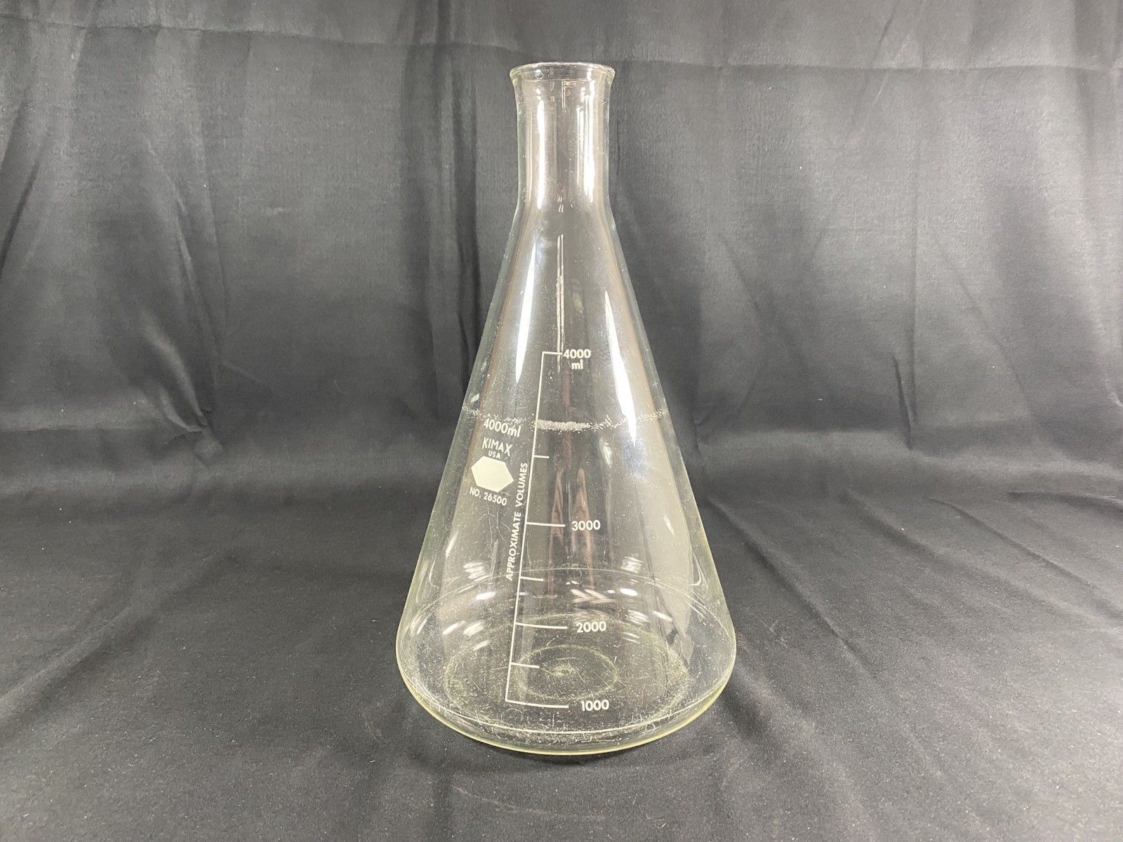 KIMAX KIMBLE Glass 4000mL 4L Narrow Mouth Graduated Erlenmeyer Flask 26500