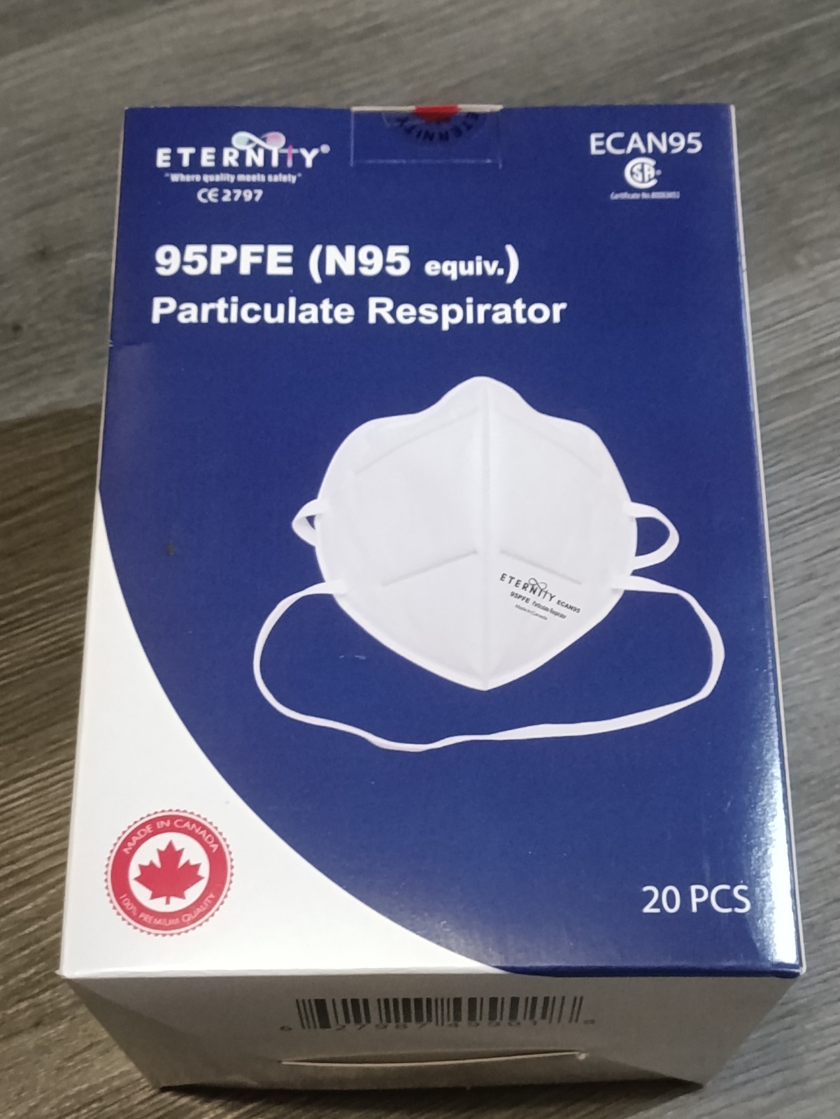 20 Pcs 95FPE Particulate Respirator Surgical Mask CSA Approved Filters 95%+ PFE