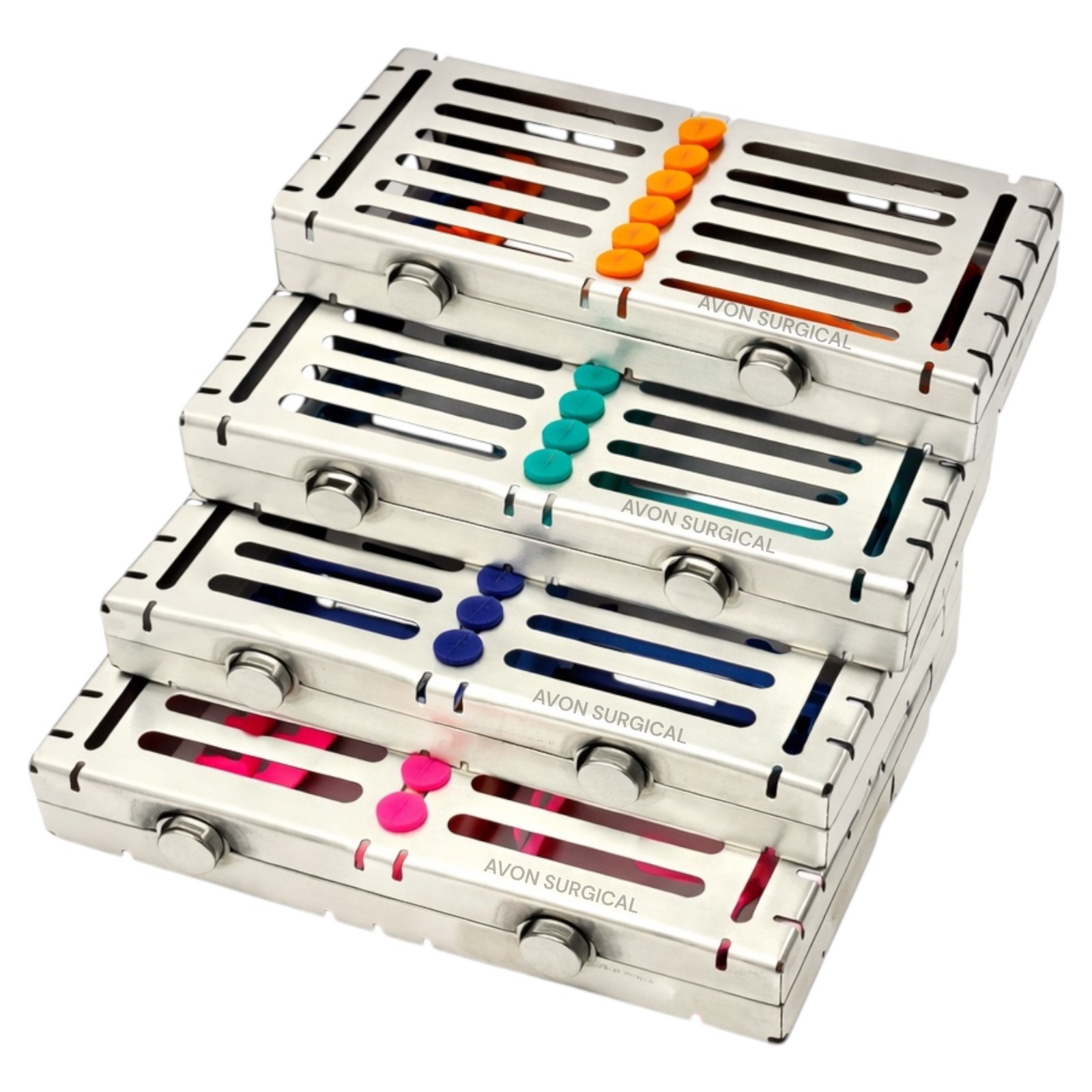DETACHABLE STERILIZATION CASSETTE WITH DOUBLE BUTTONS 5 SLOT GERMAN GRADE
