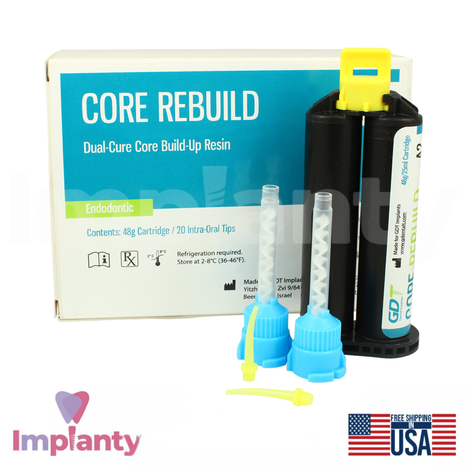 Core Rebuild Res!n A2 Cartridge 48g Strong Dual Cure Dental Restoration