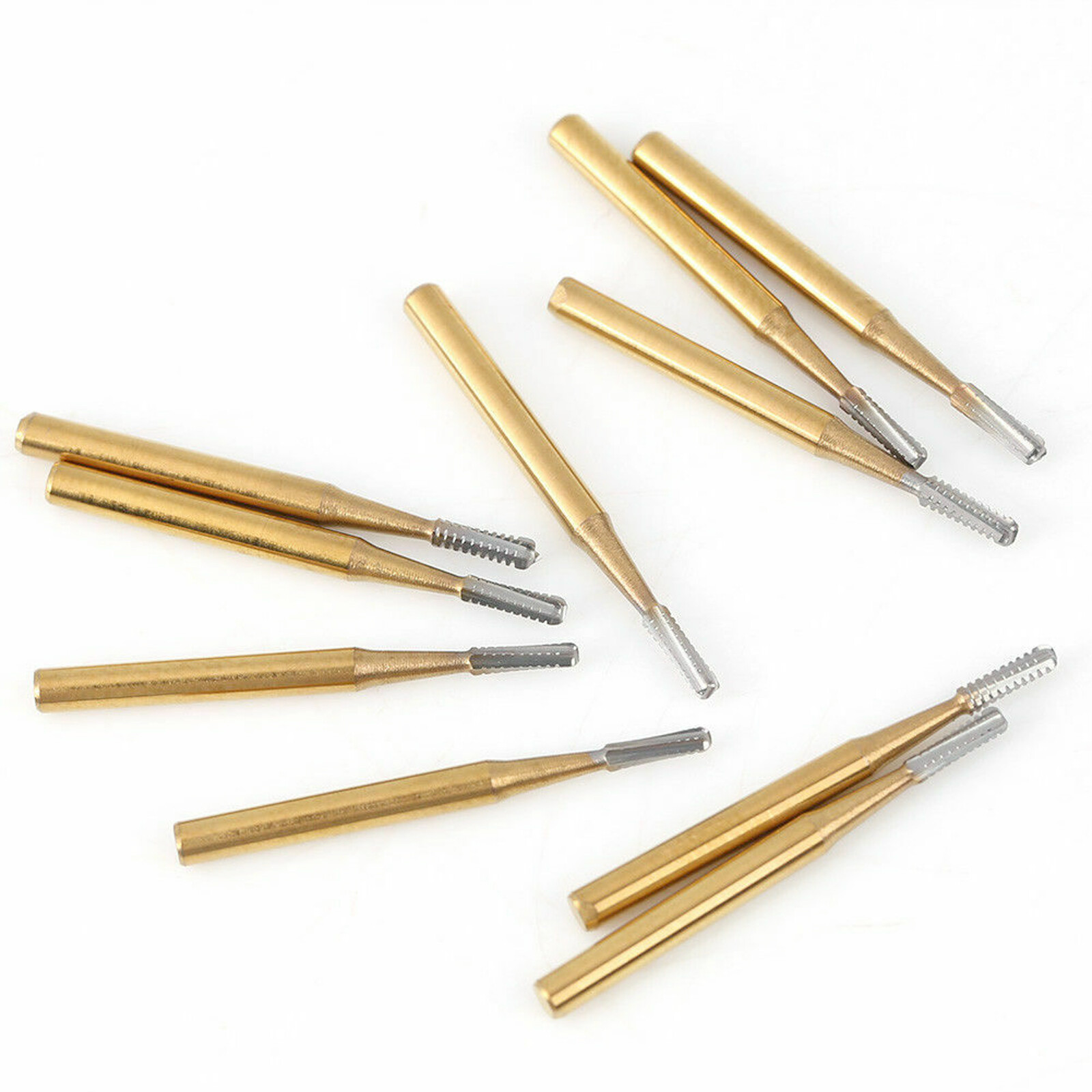 10Pcs Dental Tungsten Carbide Burs Crown Cutter Cutting Transmetal FG 1957