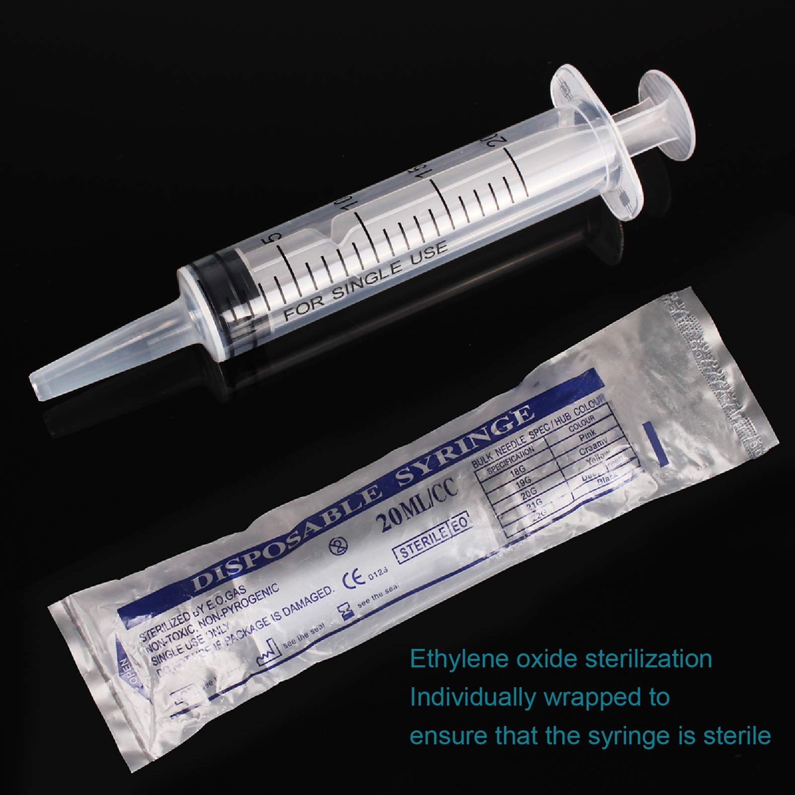 20ml Plastic Syringe Without Needle for Liquid – Measuring 20ml, transparent