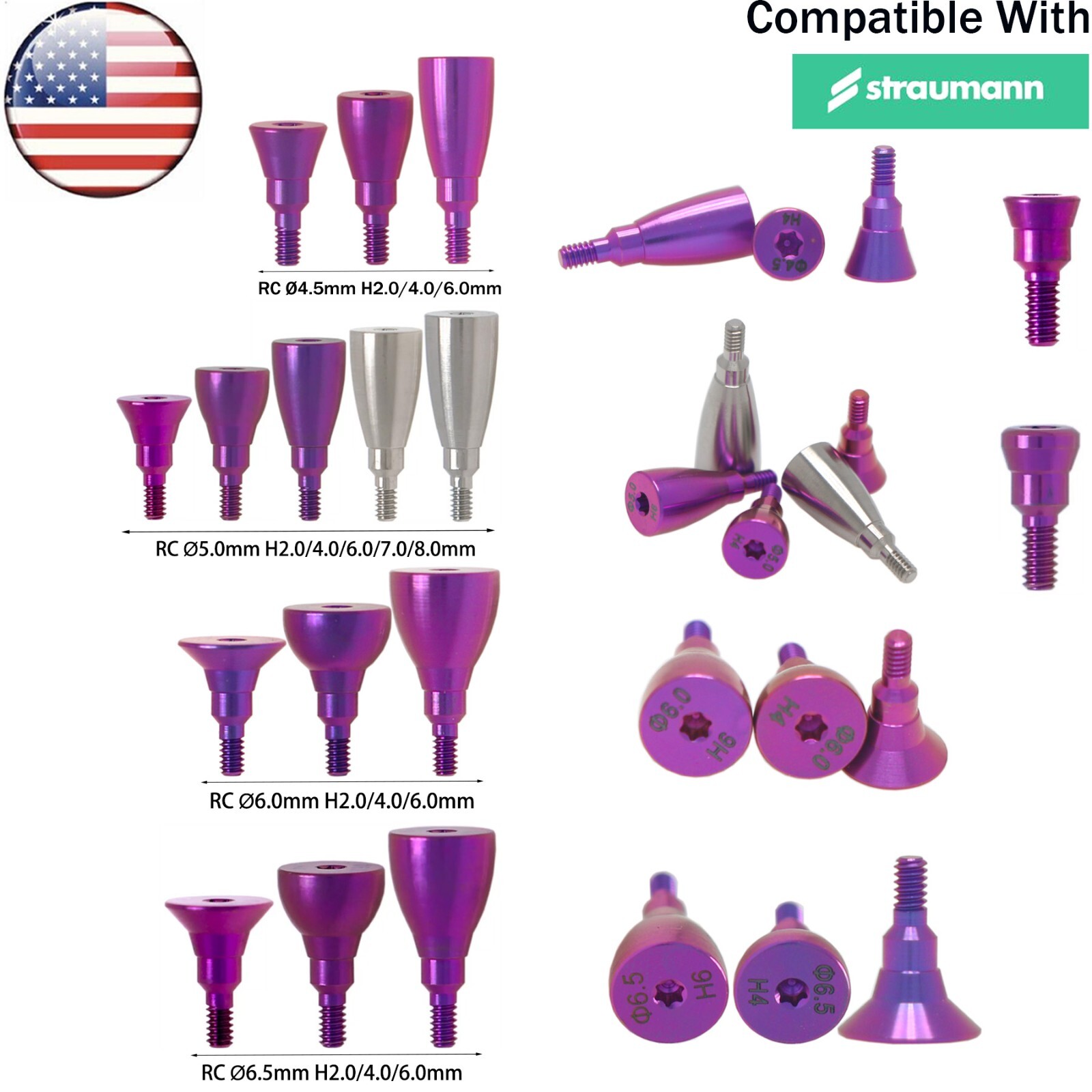 US Fit Straumann ITI Healing Abutment NC/RC Transfer Impression Open/Closed Tray