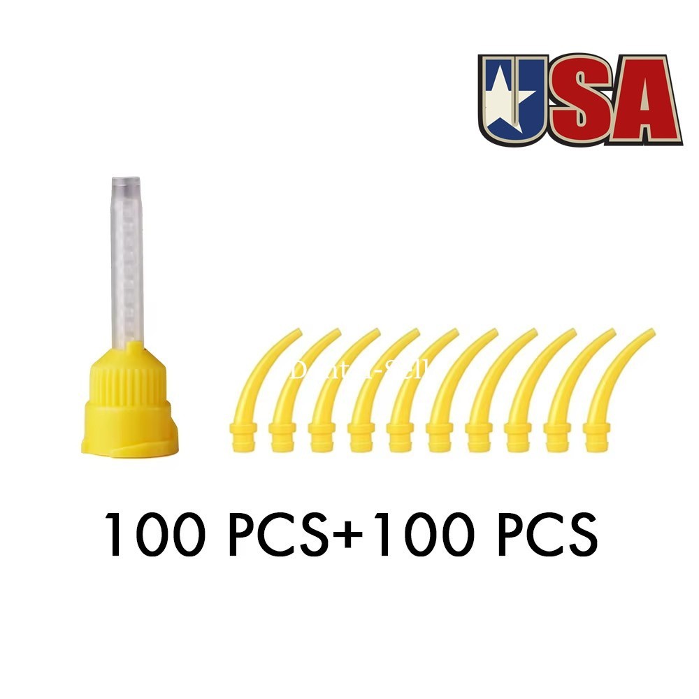 Dental Impression Mixing Tips Yellow 1:1 Intraoral Tip For Impression Material